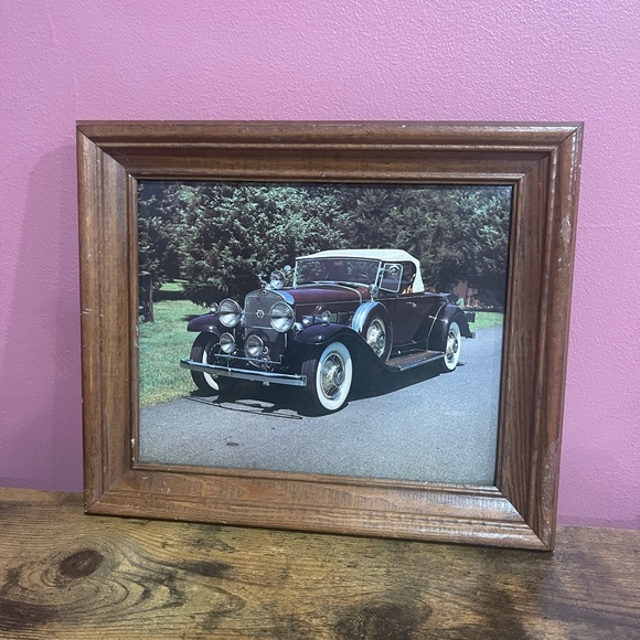 VINTAGE ANTIQUE 1931 CADILLAC CAR PICTURE FRAME - Picture 4 of 8